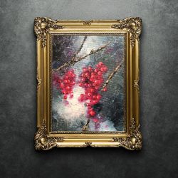 fruits painting still life oil painting original berries painting