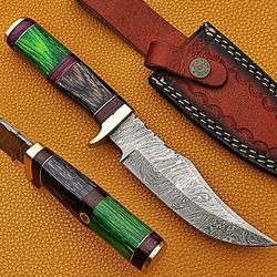 handmade damascus fixed blade for him – gift edition