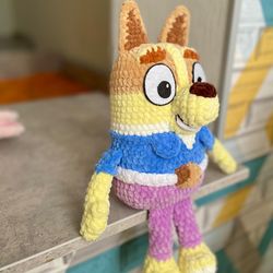 Handmade crochet bartleby bluey, perfect gift for kids. Adorable and cuddly, this unique toy will bring joy to any child