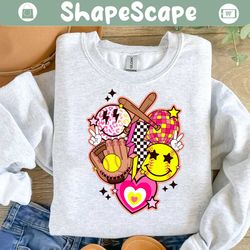 retro softball game day lightning bolt svg