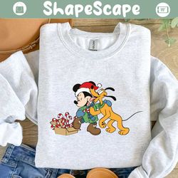 disney pluto and mickey christmas svg