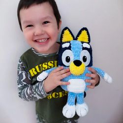Handmade Crochet Bluey Toy Perfect Gift For Kids. Adorable And Cuddly, This Unique Toy Will Bring Joy To Any Child