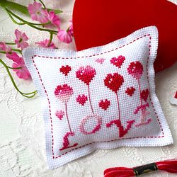 LOVE AND HEARTS variegated cross stitch pattern PDF by CrossStitchingForFun Instant Download
