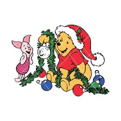 Winnie The Pooh and Piglet Christmas SVG