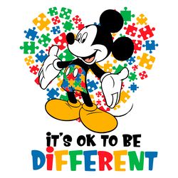 mickey mouse autism its ok to be different svg