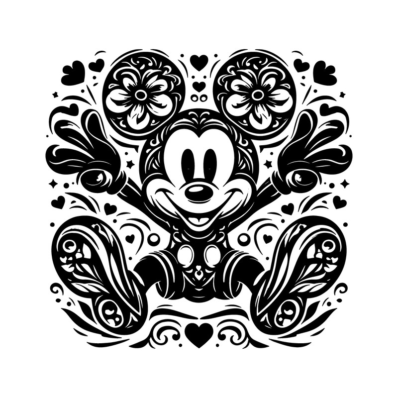 Floral-Mickey-Mouse-Cartoon-Character-SVG-S2304241635.png
