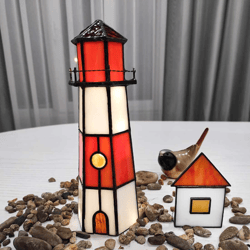 Lighthouse Stained Glass 3D Pattern
