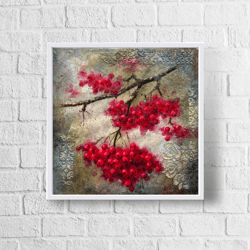 still life oil painting original fruits painting berries painting