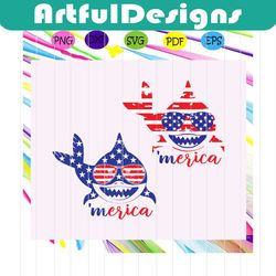 merica shark, shark svg, love shark, america flag shark, america sunglasses,animal american flag, independence day svg,f