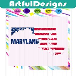 maryland america flag, independence day svg, happy 4th of july svg,patriotic svg, independence day gift, for silhouette,
