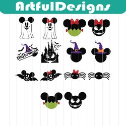 halloween mickey boo head bundle svg, disney svg, halloween svg, mickey svg, mickey mouse svg, halloween day svg, disney