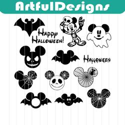 halloween mickey head bundle svg, disney svg, halloween svg, mickey svg, mickey mouse svg, halloween day svg, disney mov