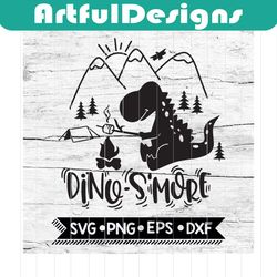 dinos'more svg, dinosaur cute, camping summer camp s'mores svg, camping svg, cricut file, svg