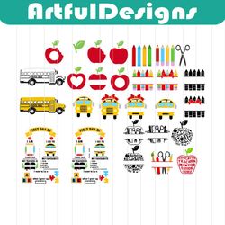 back to school, teachers, students, school, bundle, silhouette svg, png, eps, dxf
