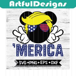 trump merica mickey svg, independence day svg, american svg, american shirt, american gift, 4th of july svg, trump svg,