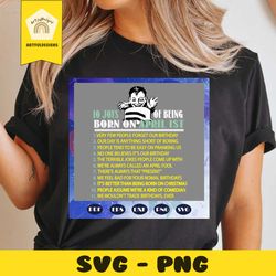 10 joys of being born on april 1st svg, born on april 1st svg, april fool svg, april svg, april birthday party for silho
