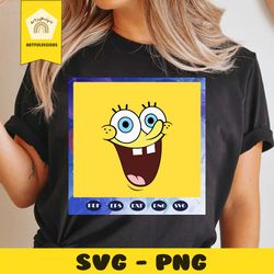 spongebob, spongebob face, spongebob svg, spongebob smiley face, spongebob birthday, sponge, trending svg for silhouette