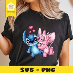 stitch and angel couple valentine png