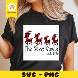 the baker family reindeer family svg, christmas svg, xmas svg, merry christmas, christmas gift, christmas reindeer, rein