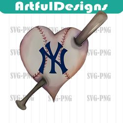 new york yankees baseball bat heart png
