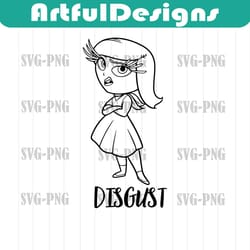 disgust inside out svg clip art files, inside out head, disneyland ears, digital, downlo