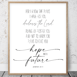 for i know the plans i have for you, jeremiah 29:11, printable bible verse, scripture prints, christian wall art, kids