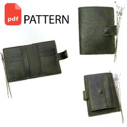leather pattern to make a bifold wallet. Leather template passport wallet.