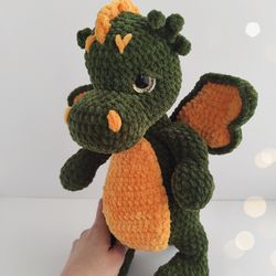 Knitted Dragon Toy, Handmade Dragon Toy, Unique Knitted Toy for Little Adventures