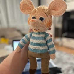 Handmade exclusive soft toy, a nostalgic childhood mouse toy.