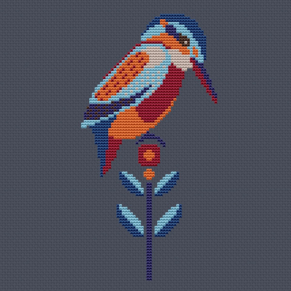 Kingfisher embroidery
