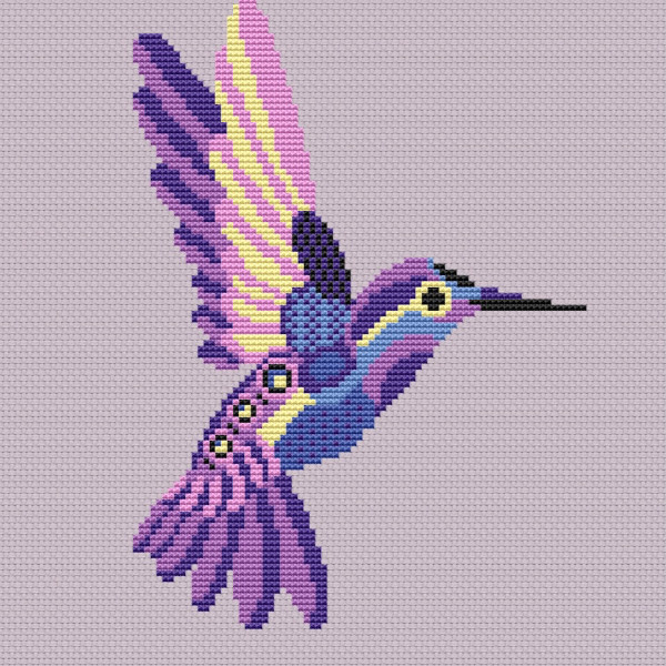 Hummingbird tropical bird embroidery