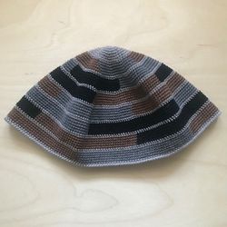 Crochet kufi cap for men, handmade cotton hat for hipsters