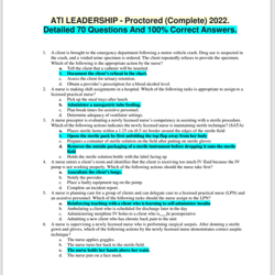 ATI RN CMS LEADERSHIP Proctored Exam 2021 2022 2023 2024 (5 Set/Version) Level 3 Answer Actual Question NURSING
