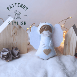 Create Your Own Adorable Felt Angel Hand sewing Pattern - Perfect for St. Valentine and Easter DIY Decor