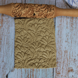Rolling pins with flowers,rolling pin embossed engraved rolling pin