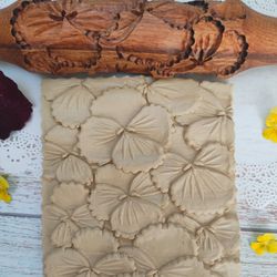 Rolling pin, wooden rolling pin ,cookie stamp flower rolling pin embossed