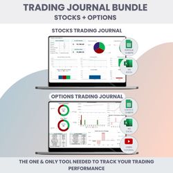 Trading Journals Stocks / Options For Google Sheets and Excel Template