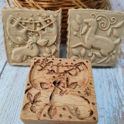 Double-sided cookie stamp with Christmas drawings