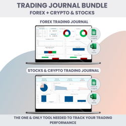 Trading Journals Forex / Stocks And Crypto in Google Sheets and Excel Template