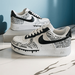 custom sneakers men white black luxury inspire casual shoes handpainted personalized gift customization air force 1