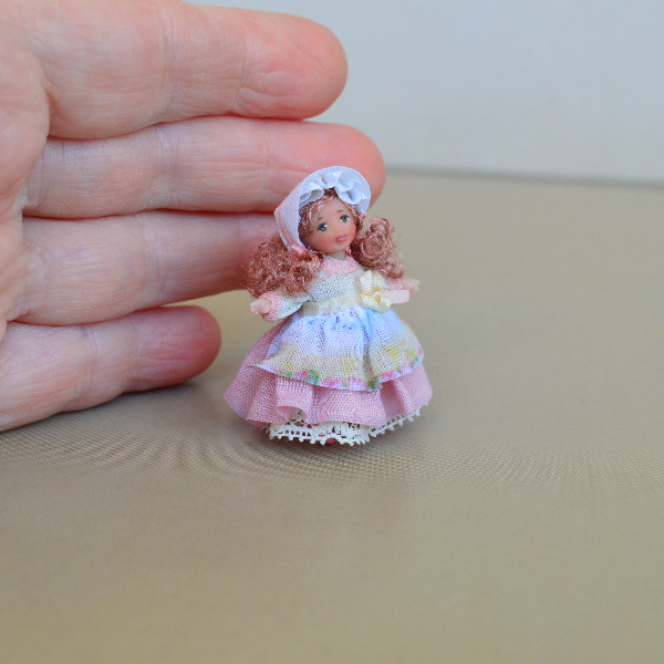 Tiny - collectible - doll - in - pink - dress - 3