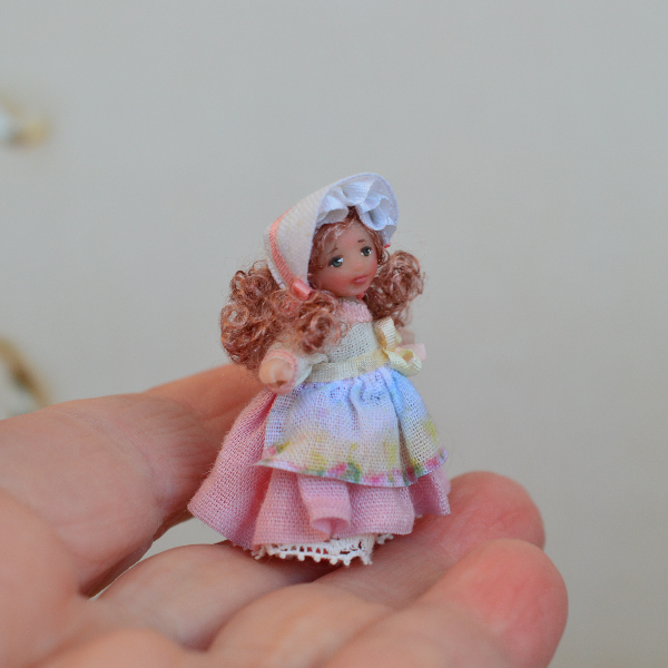 Tiny - collectible - doll - in - pink - dress - 8