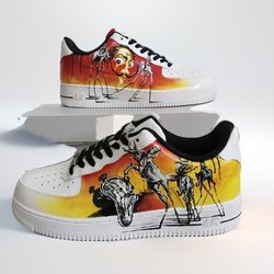 custom sneakers AF1 men white black luxury inspire casual shoe handpainted personalized gifts wearable art Salvador Dali