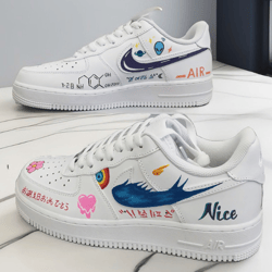 custom sneakers AF1 unisex white black luxury inspire shoes handpainted pop-art personalized gifts design wearable art