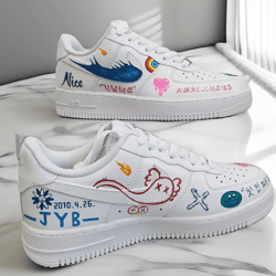 custom shoes white luxury inspire sneakers AF1 handpainted personalized gift wearable art customization casual shoe