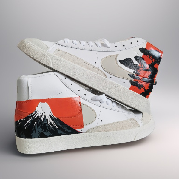 custom sneakers nike Blazer, unisex shoes, hand painted sneakers, japan, graphics, wearable art 4.jpg