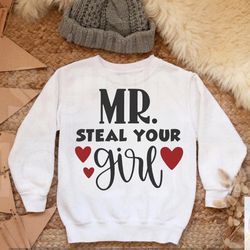 mr. steal your girl valentines day toddler boys crew sweatshirt