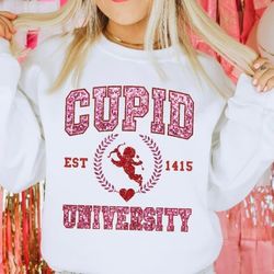 cupid university pink women's crew swestshirt