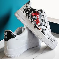 custom sneakers white black luxury inspire casual shoe AF1 handpainted personalized gifts designer wearable art FA1