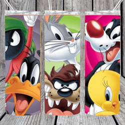 cute cartoon bunny and friends 20oz insulated hot / cold skinny stainless steel tumbler with clear slide lock lid
